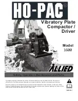 Preview for 1 page of Allied Ho-Pac 1600 Safety, Operation, Maintenance And Parts