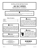 Allied Lennox 4AC16LT Series Installation Instructions Manual предпросмотр