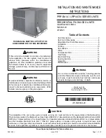 Preview for 1 page of Allied LRP14GN Series Installation And Maintenance Instructions Manual