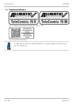 Предварительный просмотр 124 страницы Allmatic TeleCentric  70 M Operating Manual