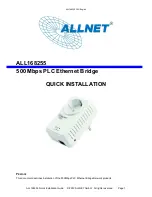 Preview for 1 page of Allnet ALL168255 Quick Installation