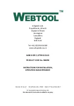 ALLSPEEDS Webtool RCV115 Instructions For Installation, Operation, Maintenance preview