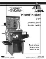 Preview for 1 page of AllTool MicroFinisher 777 Operating Manual & Parts List