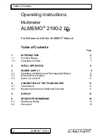 Preview for 2 page of Almemo 2190-2 Operating Instructions Manual