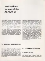 Preview for 3 page of ALPA 11 el Instructions For Use Manual