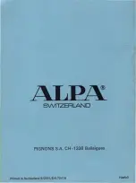 Preview for 15 page of ALPA 11 el Instructions For Use Manual