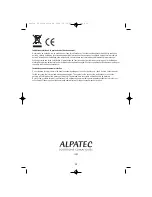 Предварительный просмотр 12 страницы ALPATEC CF 25 S User Manual