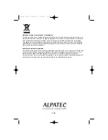 Предварительный просмотр 8 страницы ALPATEC TF 118 CIT User Manual