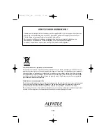 Предварительный просмотр 8 страницы ALPATEC TF 360 ESI User Manual