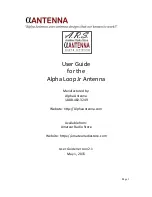 Alpha Antenna Alpha Loop Jr User Manual preview
