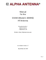 Preview for 1 page of Alpha Antenna DX-Mil Manual