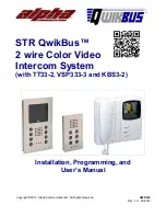 Предварительный просмотр 1 страницы Alpha Communications STR QwikBus KBS3-2 Installation, Programming, And  User'S Manual