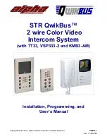 Предварительный просмотр 1 страницы Alpha Communications STR QwikBus Installation, Programming, And  User'S Manual