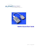 Предварительный просмотр 1 страницы Alpha Micro components NetPort Quick Start Manual