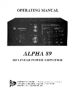 Alpha Power Alpha 89 Operating Manual preview