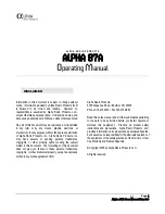 Alpha Radio 87A Operating Manual preview