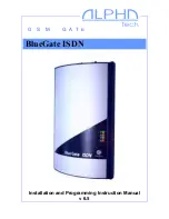 Alpha Technologies BlueGate ISDN Installation And Programming Instruction Manual preview