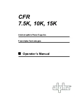 Alpha Technologies CFR 10K Operator'S Manual предпросмотр