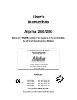 Предварительный просмотр 1 страницы Alpha 240E User Instructions