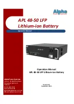 Alpha APL 48-50 LFP Operation Manual предпросмотр