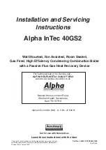 Alpha InTec 40GS2 Installation And Servicing Instructions preview