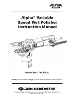 Предварительный просмотр 1 страницы Alpha VSP-230 Instruction Manual