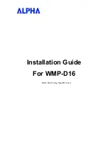 Предварительный просмотр 1 страницы Alpha WMP-D16 Installation Manuals