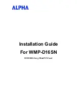 Alpha WMP-D16SN Installation Manual preview