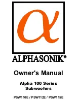 Alphasonik ALPHA 100 PSW110E Owner'S Manual preview