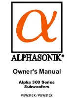 Preview for 1 page of Alphasonik Alpha 300 Series Owner'S Manual