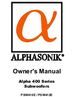 Alphasonik ALPHA 400 PSW410E Owner'S Manual preview