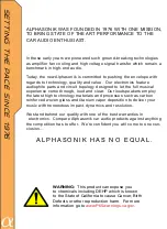 Preview for 2 page of Alphasonik DYNAMIS 500 Series Manual