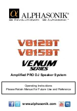 Preview for 1 page of Alphasonik PRO Venum  V815BT Operating Instructions Manual