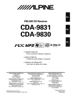 Alpine 9831 - CDA Radio / CD Owner'S Manual preview