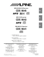 Предварительный просмотр 1 страницы Alpine 9843 - CDE Radio / CD Owner'S Manual