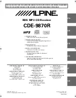 Alpine 9870 - CDE Radio / CD Owner'S Manual предпросмотр