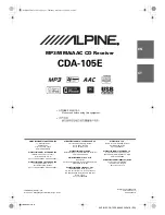 Alpine CDA-105E Owner'S Manual предпросмотр