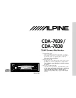 Alpine CDA-7838 Owner'S Manual предпросмотр