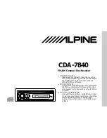 Preview for 1 page of Alpine cda-7840 Owner'S Manual