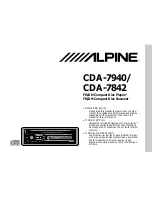 Alpine CDA-7842 Owner'S Manual предпросмотр