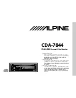 Предварительный просмотр 1 страницы Alpine CDA-7844 Owner'S Manual