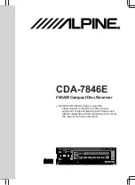 Предварительный просмотр 1 страницы Alpine CDA-7846E Owner'S Manual