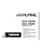 Предварительный просмотр 1 страницы Alpine CDA-7850R Owner'S Manual