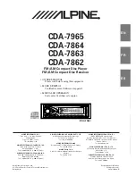 Alpine CDA-7862 Owner'S Manual preview