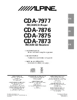 Предварительный просмотр 1 страницы Alpine cda-7873 Owner'S Manual