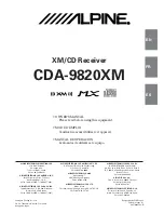 Предварительный просмотр 1 страницы Alpine CDA-9820XM Owner'S Manual