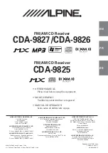 Предварительный просмотр 1 страницы Alpine CDA-9825 Owner'S Manual