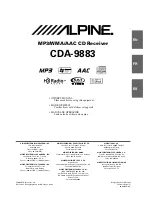 Предварительный просмотр 1 страницы Alpine CDA-9883 Owner'S Manual