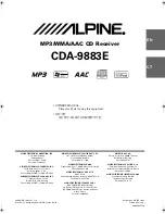 Предварительный просмотр 1 страницы Alpine CDA-9883E Owner'S Manual