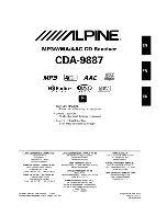 Предварительный просмотр 1 страницы Alpine CDA-9887 Owner'S Manual